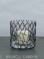BOB metalen structure candle pillar met glas