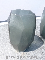 BOB glazen vaas 'Diamond' grey matt medium