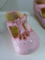 Kinderschoen keramiek rose