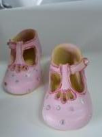 Kinderschoen keramiek rose