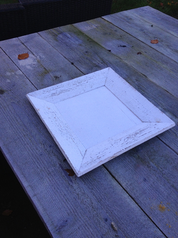 Vierkanten houten bord wit