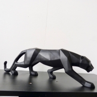 Statue Origami Panther black matt