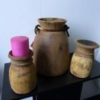Wooden round pot B