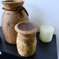 Wooden round pot B