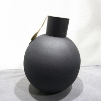 BOB Iron vase textured bol S black