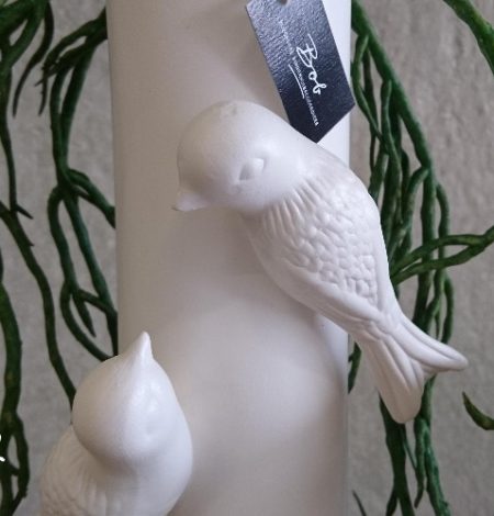 BOB keramiek vaas 'Bird on Bark' white sandy/cast iron medium