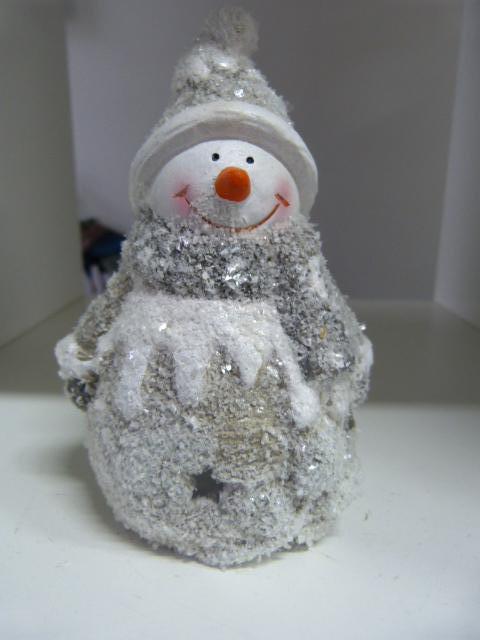 Waxinelichthouder sneeuwpop