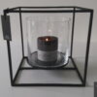 Bob candleholder cube leather black