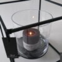 Bob candleholder cube leather black